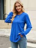 Round Neck Long Sleeve T-Shirt - Trendsi - Flyclothing LLC