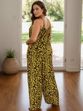 Full Size Leopard Scoop Neck Wide Leg Jumpsuit - Trendsi - Flyclothing LLC