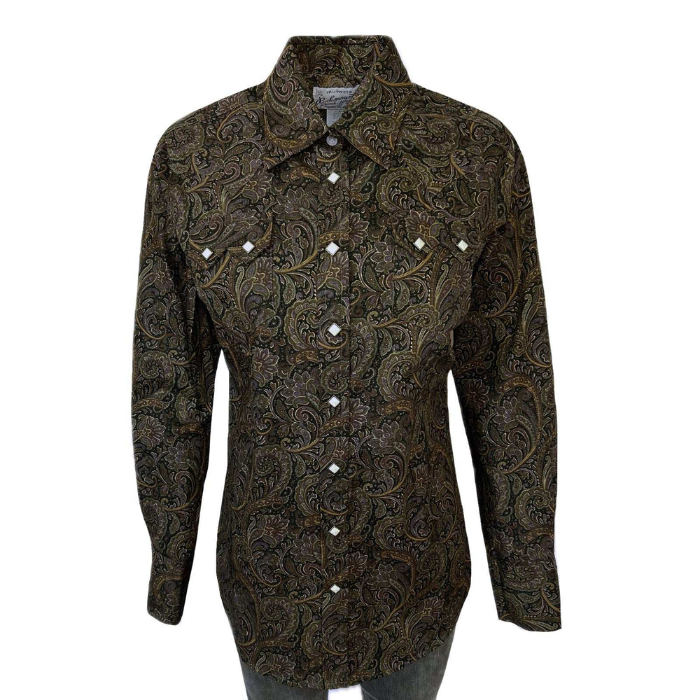Rockmount Ranch Ware Women's Ornate Paisley Print Western Shirt in Brown - Rockmount Clothing - Flyclothing LLC