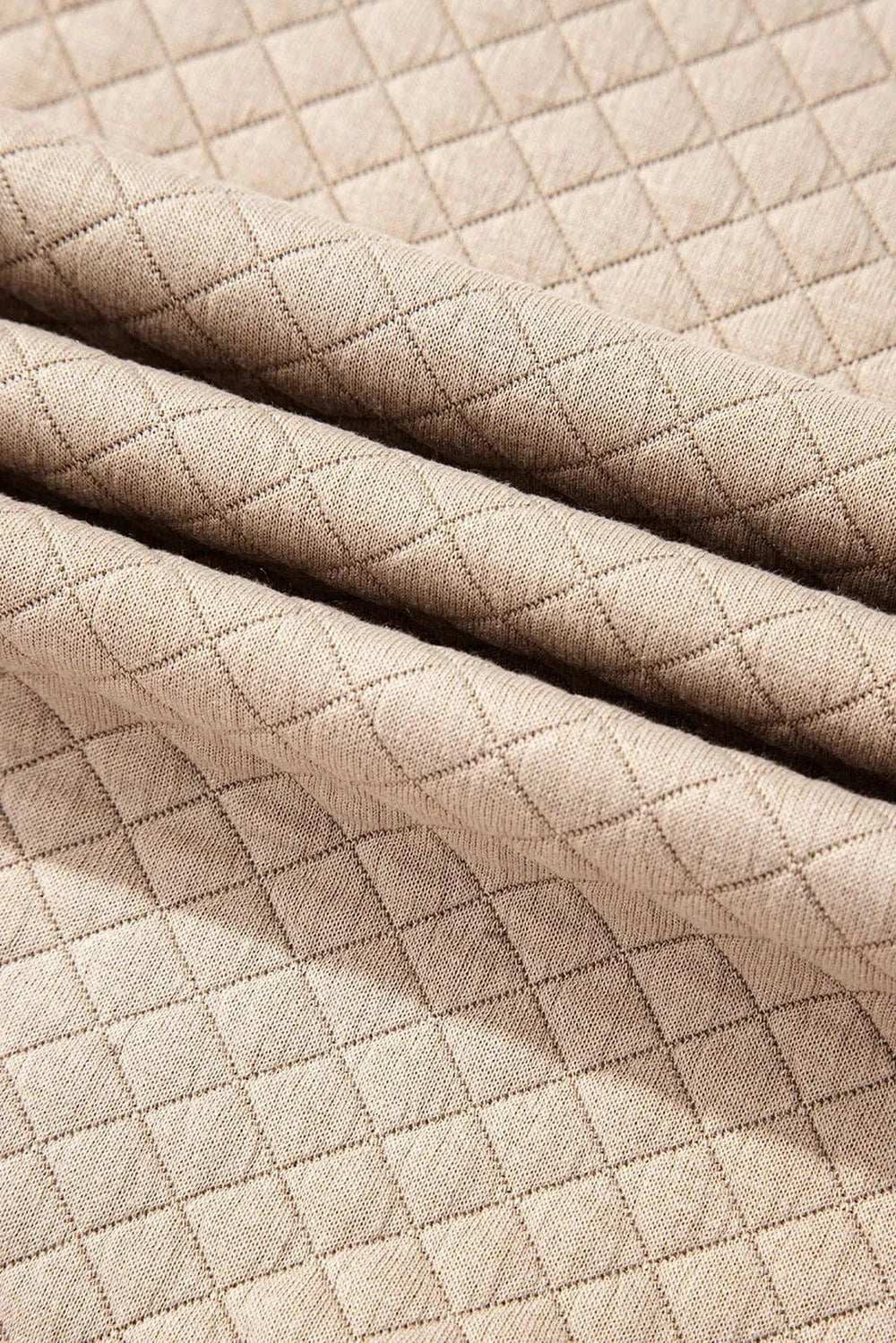 Quilted Round Neck Long Sleeve Top and Shorts Set - Trendsi - Flyclothing LLC