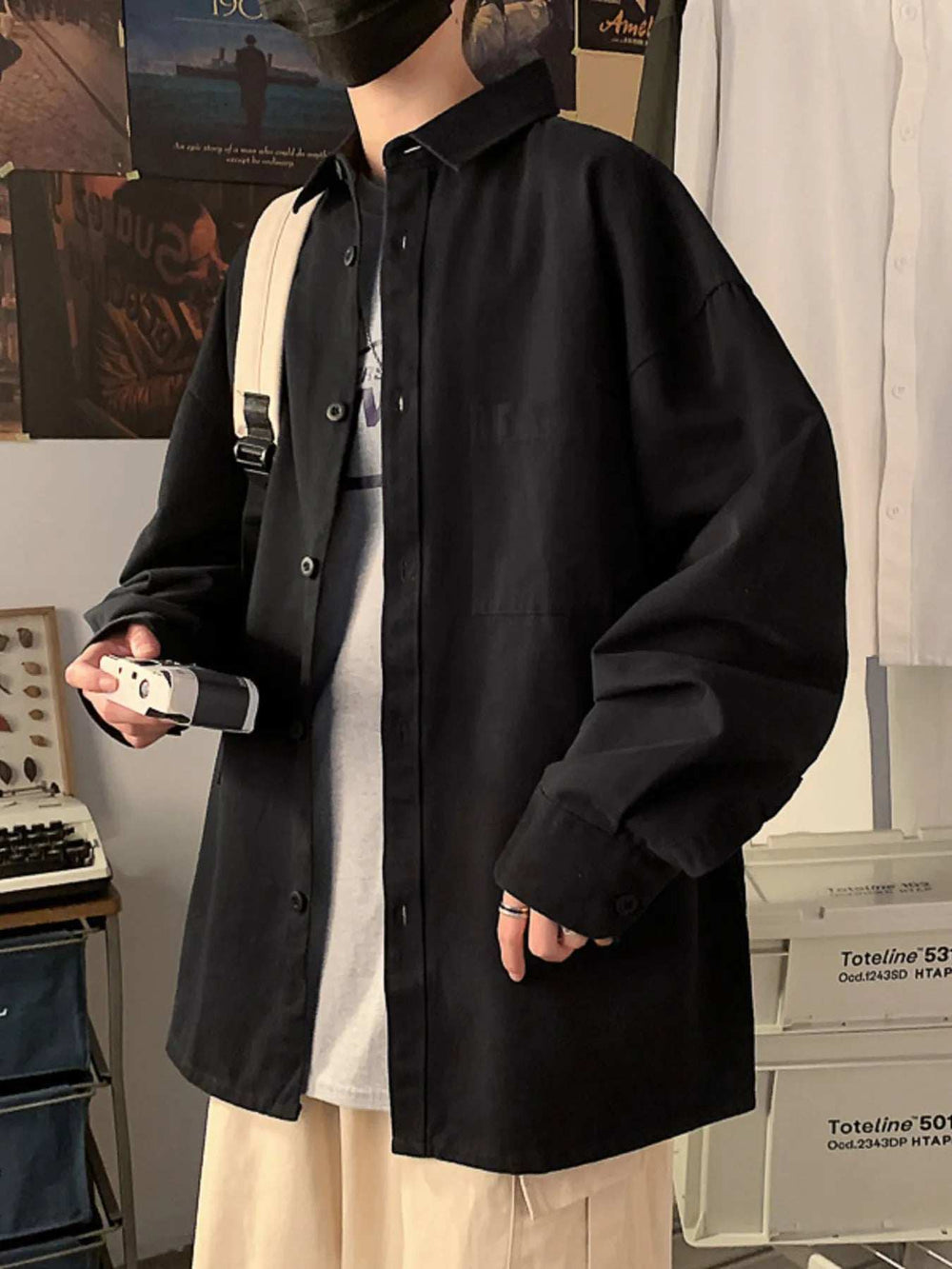 Men's Full Size Button Up Long Sleeve Shirt Plus Size - Trendsi - Flyclothing LLC