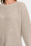 Zenana High Low Long Sleeve Waffle Sweater - Trendsi - Flyclothing LLC