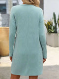 Striped Round Neck Long Sleeve Mini Dress - Trendsi - Flyclothing LLC