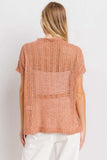 Ces Femme See Through Crochet Mock Neck Cover Up - Trendsi - Flyclothing LLC