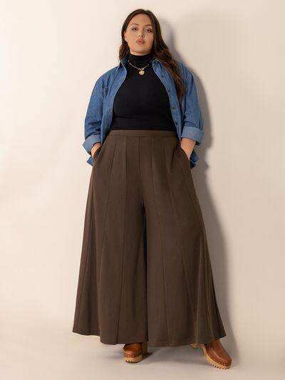 Plus Size Wide Leg Pants with Pockets - Trendsi - Flyclothing LLC