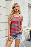 Florira Contrast Striped Round Neck Cami - Trendsi - Flyclothing LLC