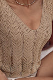 Openwork V-Neck knit Vest - Trendsi - Flyclothing LLC
