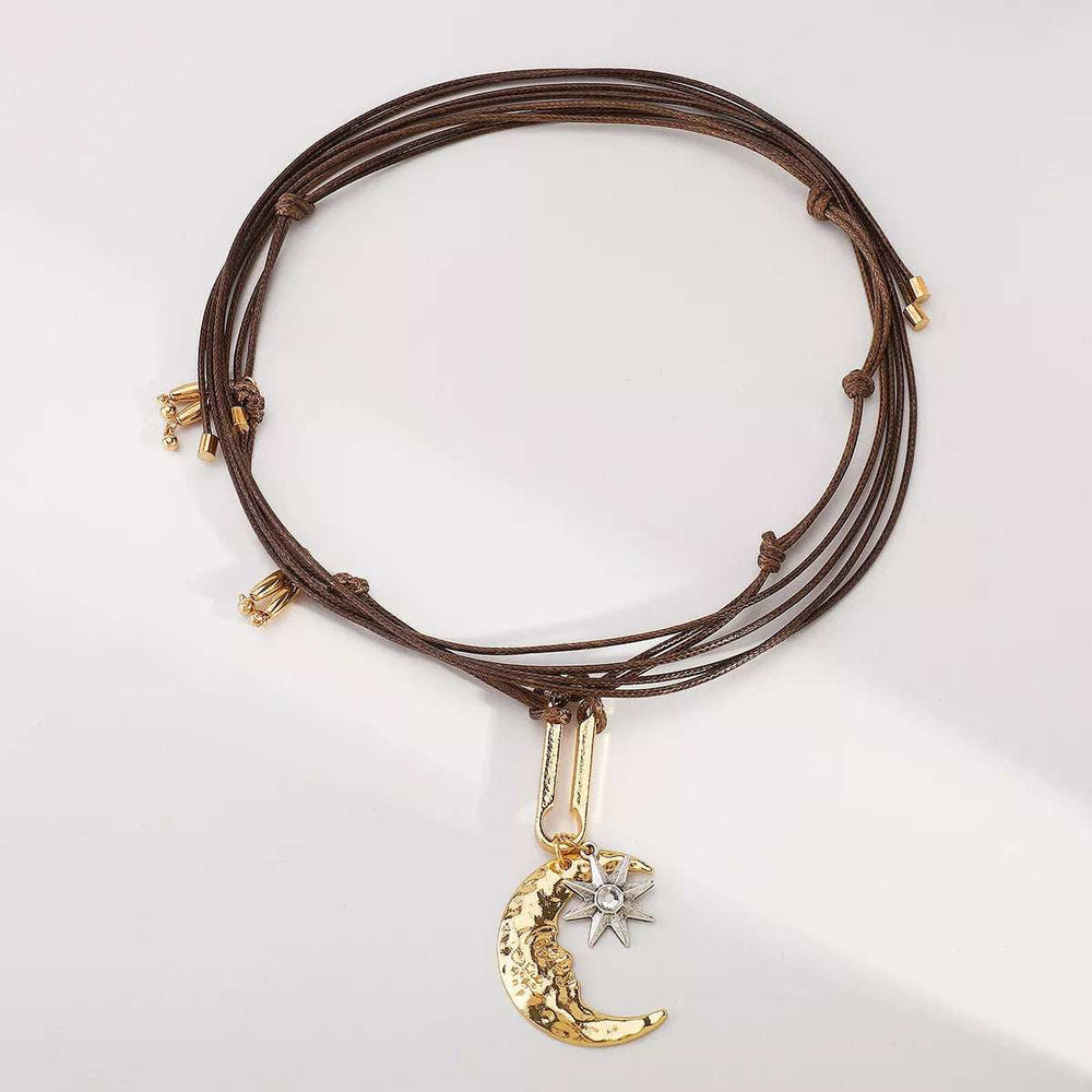 Moon & Sun Pendant Necklace - Trendsi - Flyclothing LLC