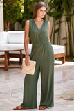Surplice Wide Strap Jumpsuit with Pockets - Trendsi - Flyclothing LLC
