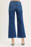 RISEN Tummy Control 4 Way Stretch High Rise Crop Wide Leg Jeans - Trendsi - Flyclothing LLC