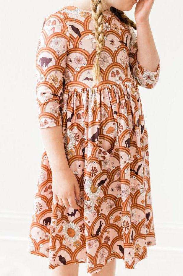 SALE Hocus Pocus 3/4 Sleeve Pocket Twirl Dress - Mila & Rose ® - Flyclothing LLC