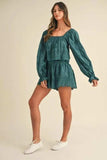 MABLE Embroidered Scalloped Lace Top and Short Set - Trendsi - Flyclothing LLC