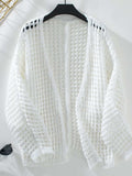 Openwork Open Front Long Sleeve Cardigan - Trendsi - Flyclothing LLC