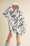 Aemi + Co High-Low Printed Button Up Long Sleeve Shirt - Trendsi - Flyclothing LLC