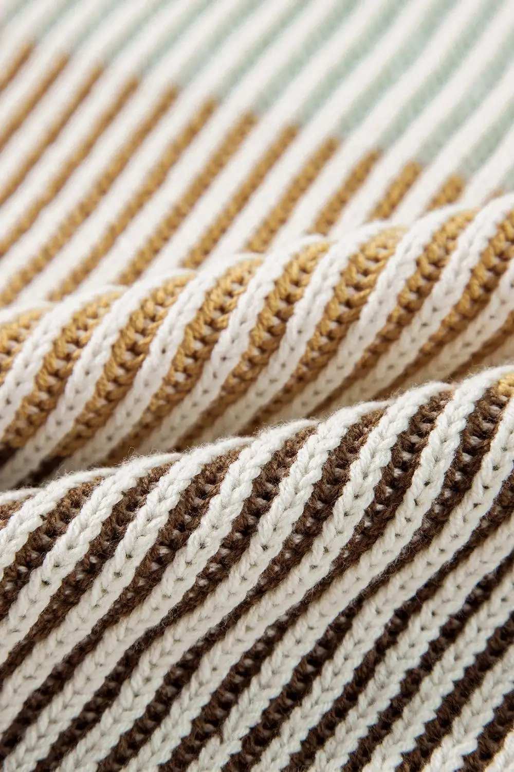 Striped Color Block Round Neck Long Sleeve Sweater - Trendsi - Flyclothing LLC