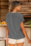 Exposed Seam Round Neck Short Sleeve T-Shirt - Trendsi - Flyclothing LLC