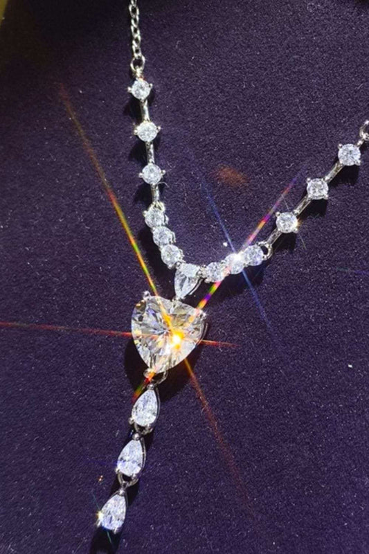 3 Carat Moissanite 925 Sterling Silver Drop Necklace - Trendsi - Flyclothing LLC