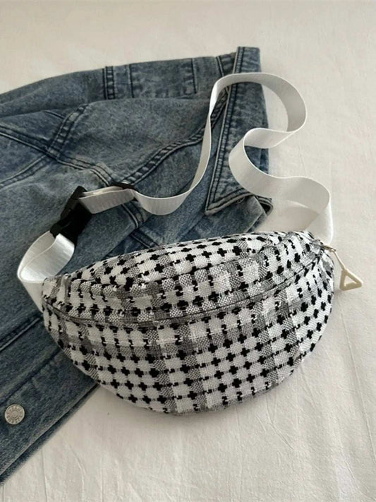 Plaid Wide Strap Crossbody Bag - Trendsi - Flyclothing LLC