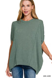 Zenana Drop Shoulder Short Sleeve Knit Top - Trendsi - Flyclothing LLC