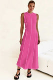 Contrast Stitching Maxi Tank Dress - Trendsi - Flyclothing LLC