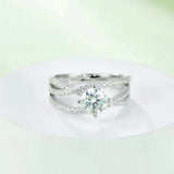 1 Carat Moissanite 925 Sterling Silver Ring - Trendsi - Flyclothing LLC