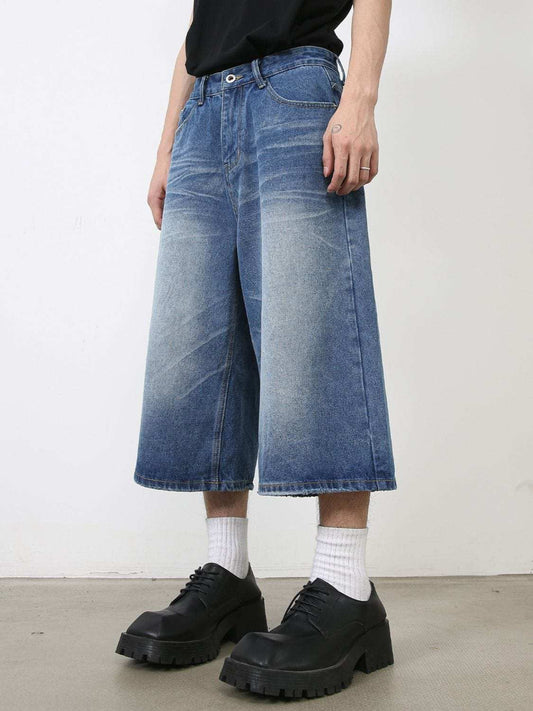 Men's Washed Denim Shorts with Pockets - Trendsi - Flyclothing LLC