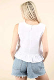 VERY J Side Tie Detail Ruffled Sleeveless Top - Trendsi - Flyclothing LLC