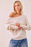 BiBi Waffle Knit Off Shoulder Top - Trendsi - Flyclothing LLC