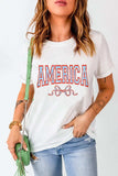 AMERICA Round Neck Short Sleeve T-Shirt - Trendsi - Flyclothing LLC