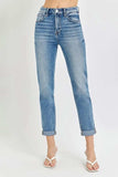 Risen Full Size High Rise Cropped Roll Up Jeans - Trendsi - Flyclothing LLC