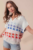 SO ME Fourth Of July Stars Loose Fit Knit Top - Trendsi - Flyclothing LLC