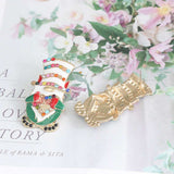 Rhinestone Alloy Santa Earrings - Trendsi - Flyclothing LLC
