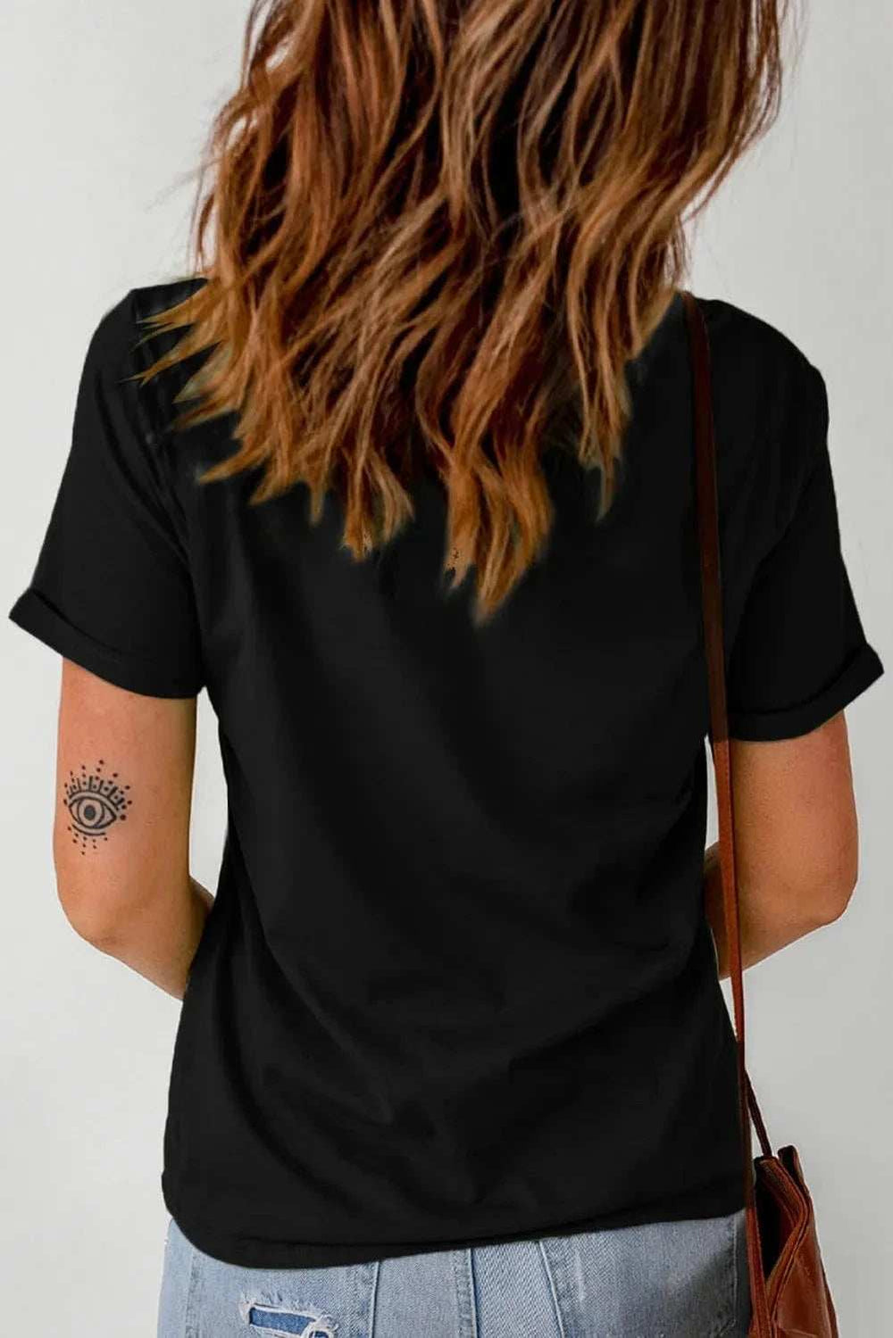 Letter Graphic Round Neck Short Sleeve T-Shirt - Trendsi - Flyclothing LLC