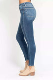 Judy Blue Full Size High Rise Button Fly Skinny Jeans Plus Size - Trendsi - Flyclothing LLC