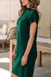 Mock Neck Short Sleeve Sweater Dress - Trendsi - Flyclothing LLC