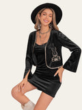 Embroidered Open Front Cardigan and Cami Dress Set - Trendsi - Flyclothing LLC