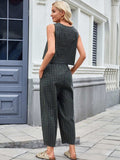 Plaid Sleeveless Top and Pants Set - Trendsi - Flyclothing LLC