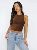 Round Neck Cropped Tank - Trendsi - Flyclothing LLC
