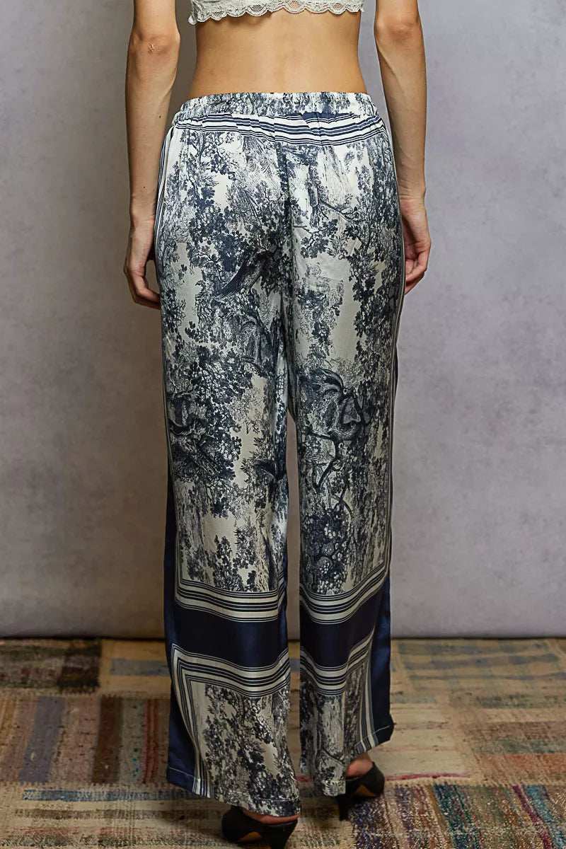 POL Floral Printed Woven Wide Leg Drawstring Pants - Trendsi - Flyclothing LLC