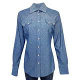 Rockmount Ranch Ware Women's Indigo Chambray Sawtooth Pocket Western Shirt - Rockmount Clothing - Flyclothing LLC
