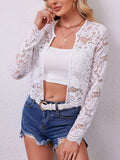 Lace Open Front Long Sleeve Jacket - Trendsi - Flyclothing LLC