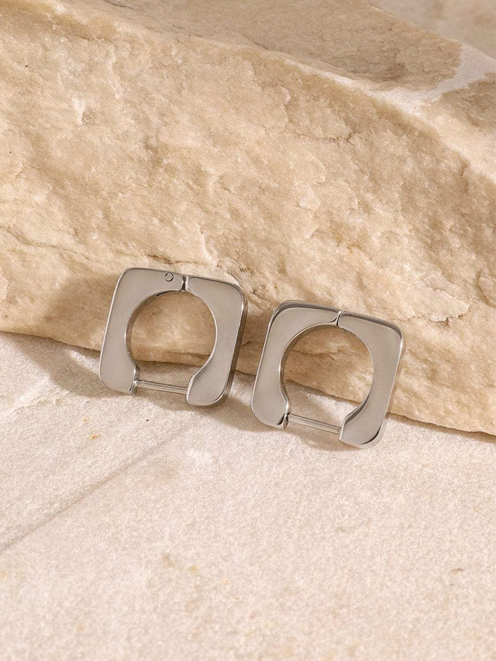 18K Gold-Plated Stainless Steel Square Earrings - Trendsi - Flyclothing LLC