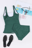 Square Neck Wide Strap Tankini Set - Trendsi - Flyclothing LLC