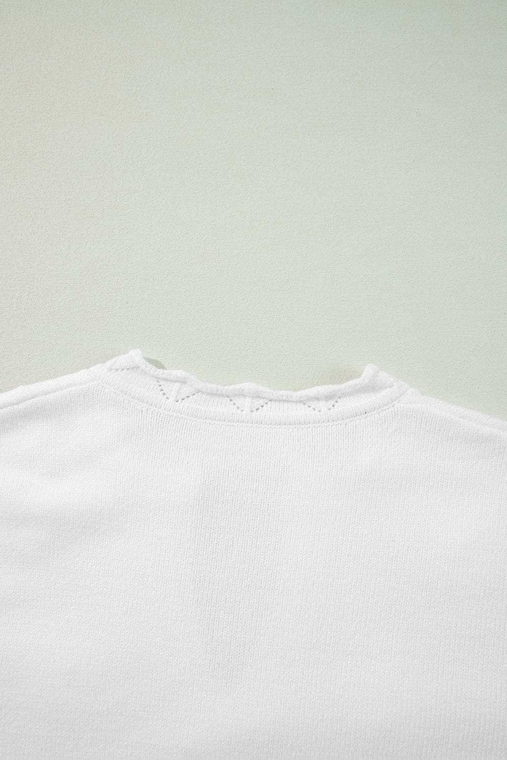 Daisy Notched Long Sleeve Sweater - Trendsi - Flyclothing LLC