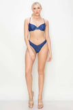 And The Why Denim Print Simple Bikini Swimsuits - Trendsi - Flyclothing LLC