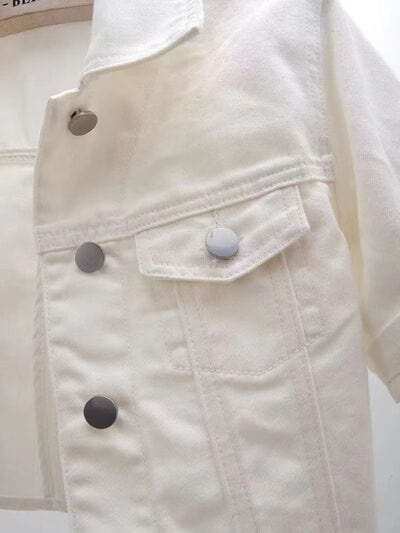 Full Size Cropped Denim Jacket Plus Size - Trendsi - Flyclothing LLC