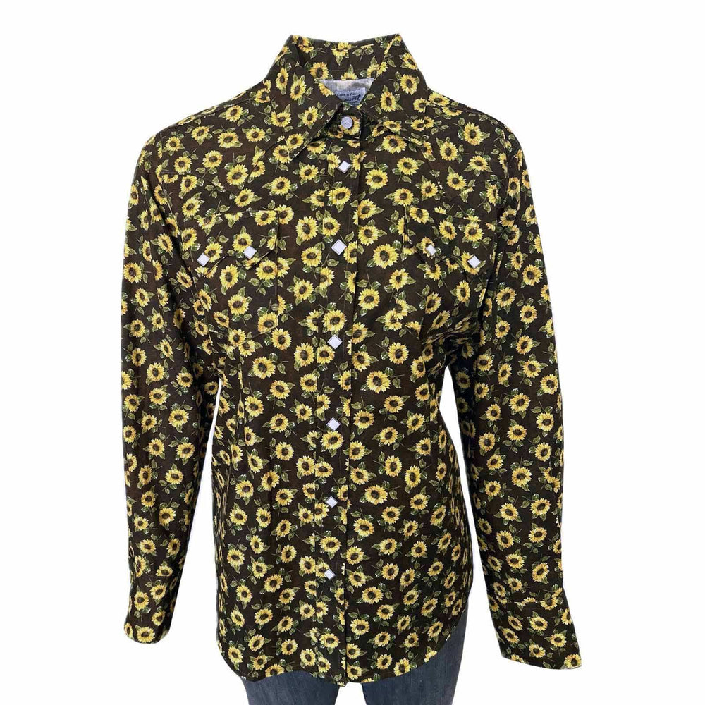 Rockmount Ranch Ware Women's Vintage Brown Sunflower Print Western Shirt - Rockmount Clothing - Flyclothing LLC