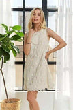ADORA Applique Round Neck Sleeveless Shift Dress - Trendsi - Flyclothing LLC
