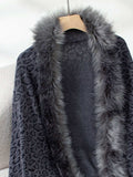 Fringe Leopard Open Front Long Sleeve Poncho - Trendsi - Flyclothing LLC