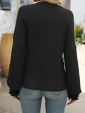 Ribbed Round Neck Long Sleeve T-Shirt - Trendsi - Flyclothing LLC